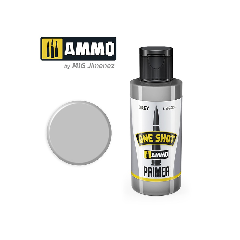 Peinture acrylique PRIMER Gris ONE SHOT (60ml) Mig AMMO - MIG Jimenez A.MIG-2024 - 1