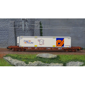 Jouef HJ6243 Wagon porte-conteneurs à bogies, TOUAX, S70, avec caisse mobile Rail Route Jouef HJ6243 - 2
