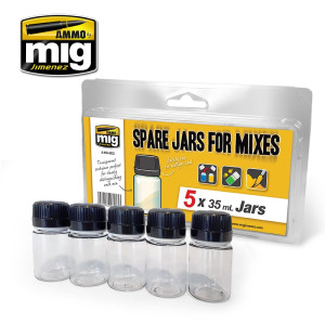 Pots transparents pour mélanges 5x 35ml Mig AMMO - MIG Jimenez A.MIG-8033 - 1