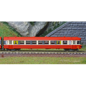 REE Modeles NW198 Autorail EAD X-4584 + Remorque XR-8375, toit rouge, 3 feux, logo SNCF, dépôt Longueau Ree Modeles NW-198 - 3