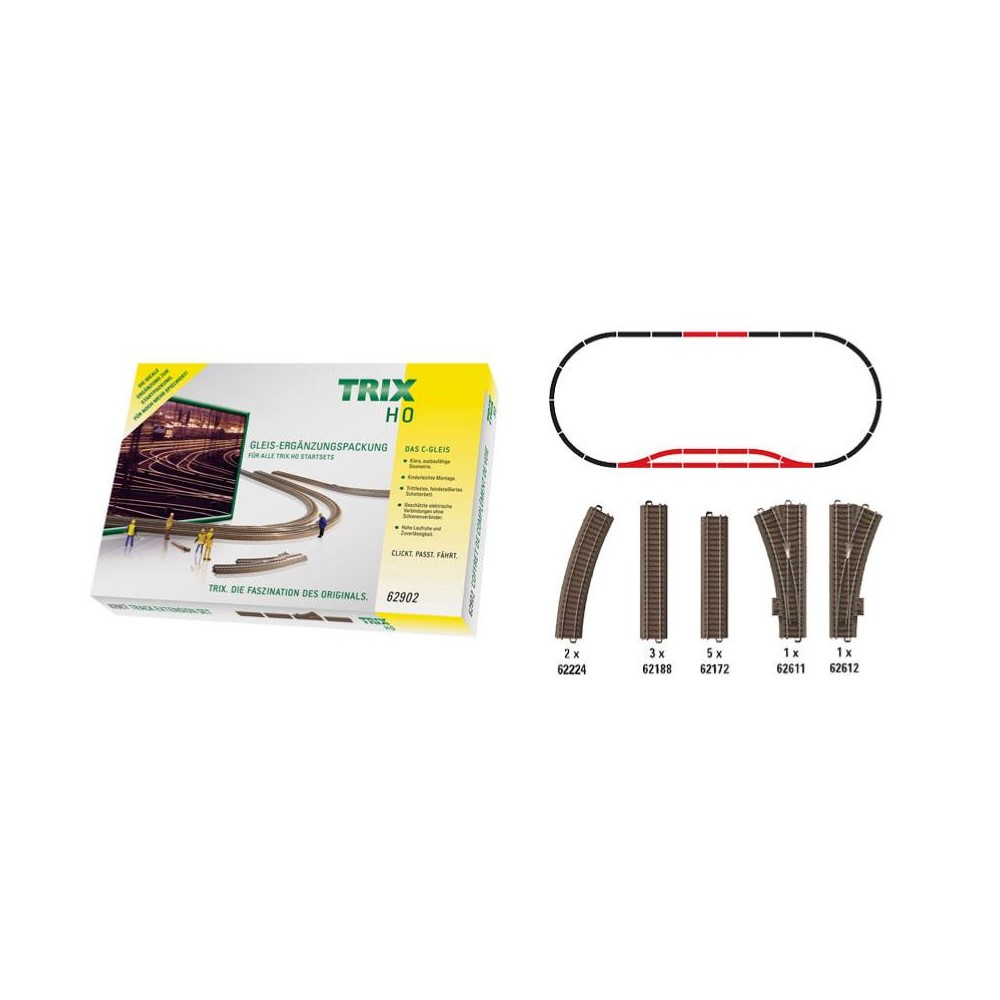 Trix 62902 Coffret de voies complémentaire C2 pour voie C Trix Trix_62902 - 1