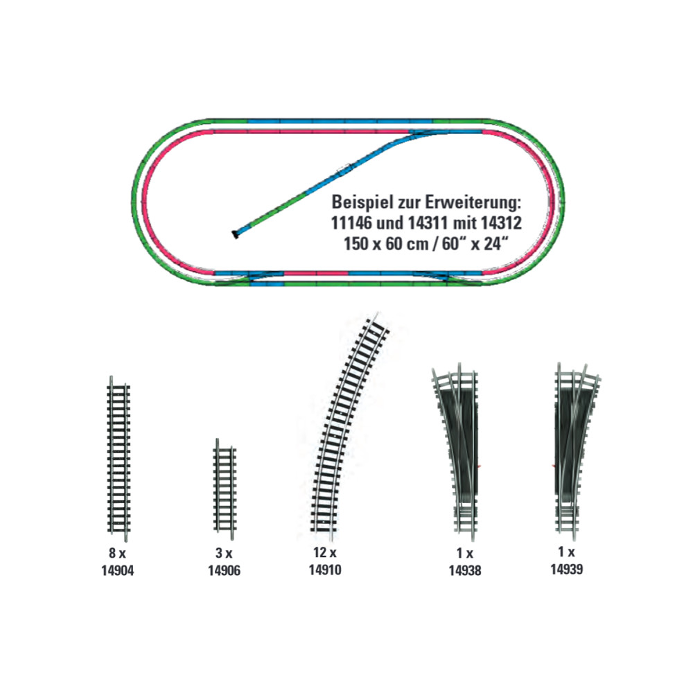 MiniTrix 14312 Coffret de voies complémentaire H2 Trix Trix_14312 - 1