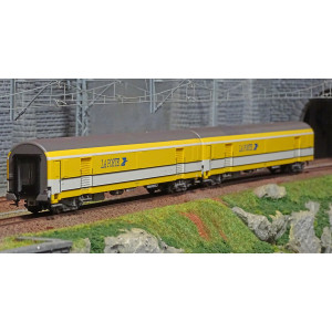 LS Models 40447 Set de 2 voitures Postales UIC, jaune/blanche, toit gris, inscription PTT, Pe UIC + Pe UIC Ls models Lsm_40447 -