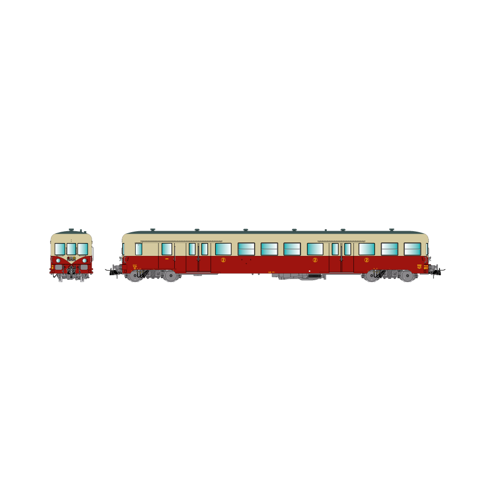 R37 HO41253 Remorque d'autorail ZR 27110, 2ème classe, SNCF, rouge et crème, ep. III Rail 37 - R37 R37_HO41253 - 1 R37 HO41253 Remorque d'autorail ZR 27110, 2ème classe, SNCF, rouge et crème, ep. III Rail 37 - R37 R37_HO41253 - 1