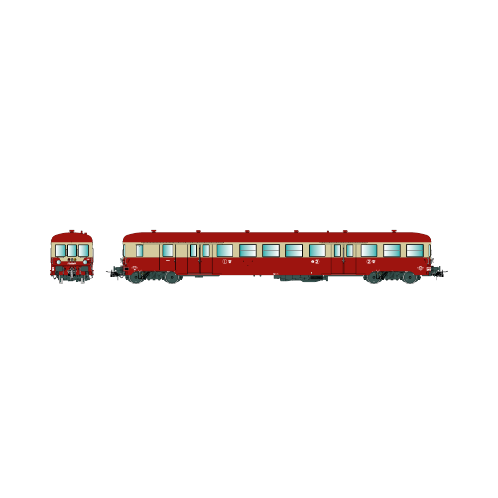 R37 HO41259 Remorque d'autorail ZR ABD 27202 1ère/2ème classe, SNCF, rouge et crème, toit rouge, ep. IV Rail 37 - R37 R37_HO4125 R37 HO41259 Remorque d'autorail ZR ABD 27202 1ère/2ème classe, SNCF, rouge et crème, toit rouge, ep. IV Rail 37 - R37 R37_HO4125