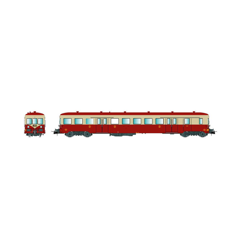 R37 HO41264 Remorque d'autorail ZR BDX 27135, 2ème classe, SNCF, rouge et crème, toit rouge, ep. IV Rail 37 - R37 R37_HO41264 - R37 HO41264 Remorque d'autorail ZR BDX 27135, 2ème classe, SNCF, rouge et crème, toit rouge, ep. IV Rail 37 - R37 R37_HO41264 -