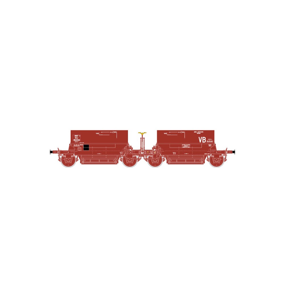 R37 HO41109 Couplage de wagons à ballast, SVwf 964204, SNCF, ep. III Rail 37 - R37 R37_HO41109 - 1 R37 HO41109 Couplage de wagons à ballast, SVwf 964204, SNCF, ep. III Rail 37 - R37 R37_HO41109 - 1
