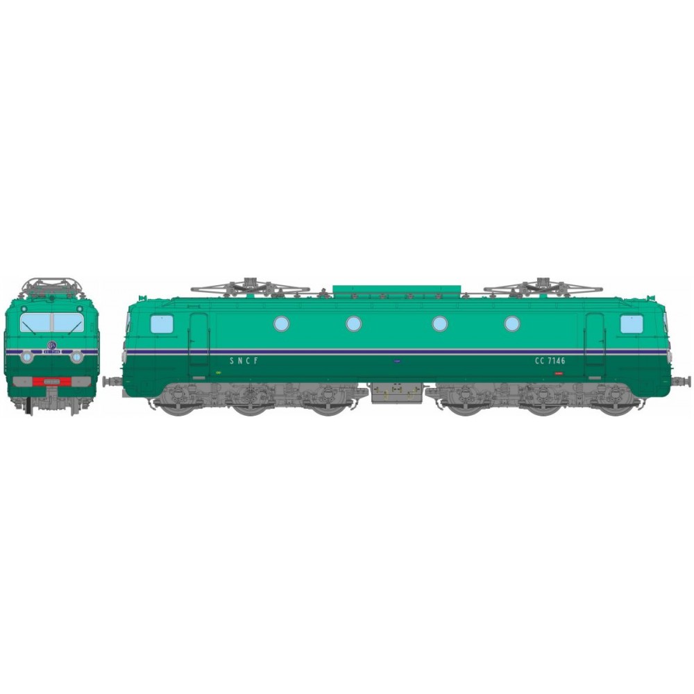 Ree Access JM005S Locomotive électrique CC 7146, dépôt Villeneuve, Sud-Est, plaque MISTRAL, digitale sonore Ree Modeles JM-005.S