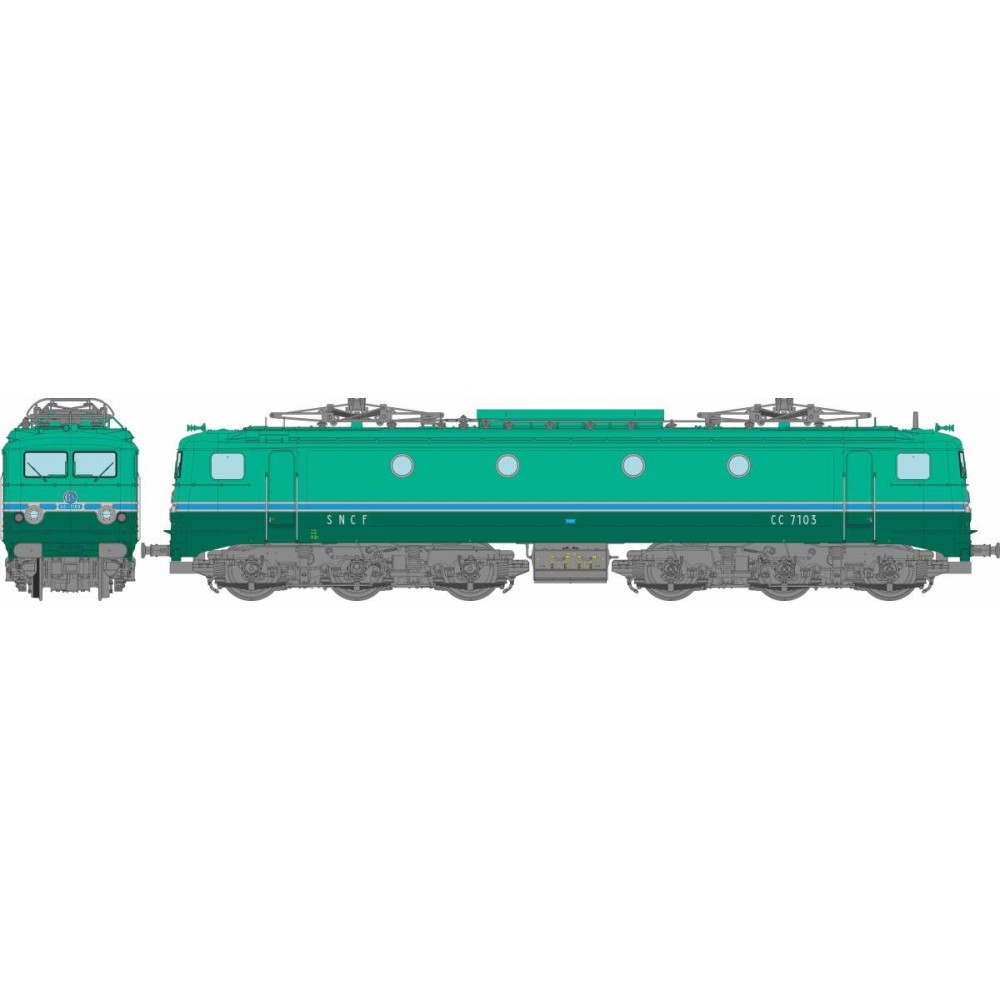 Ree Access JM006S Locomotive électrique CC 7103, dépôt Avignon, RG Marquages jaunes, digitale sonore Ree Modeles JM-006.S - 1