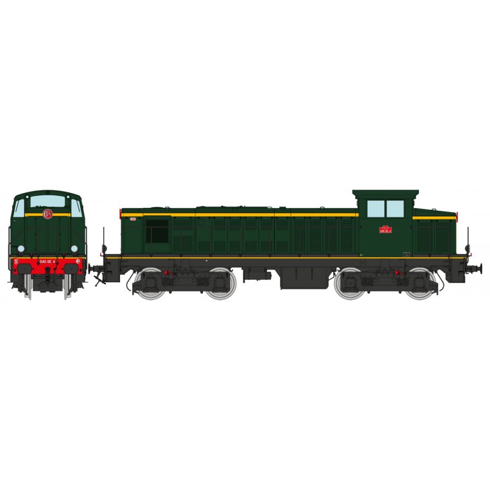 Ree Access JM012S Locomotive diesel 040 DE 4, Livrée d'origine, plaques en relief, SNCF, digitale sonore Ree Modeles JM-012.S - 