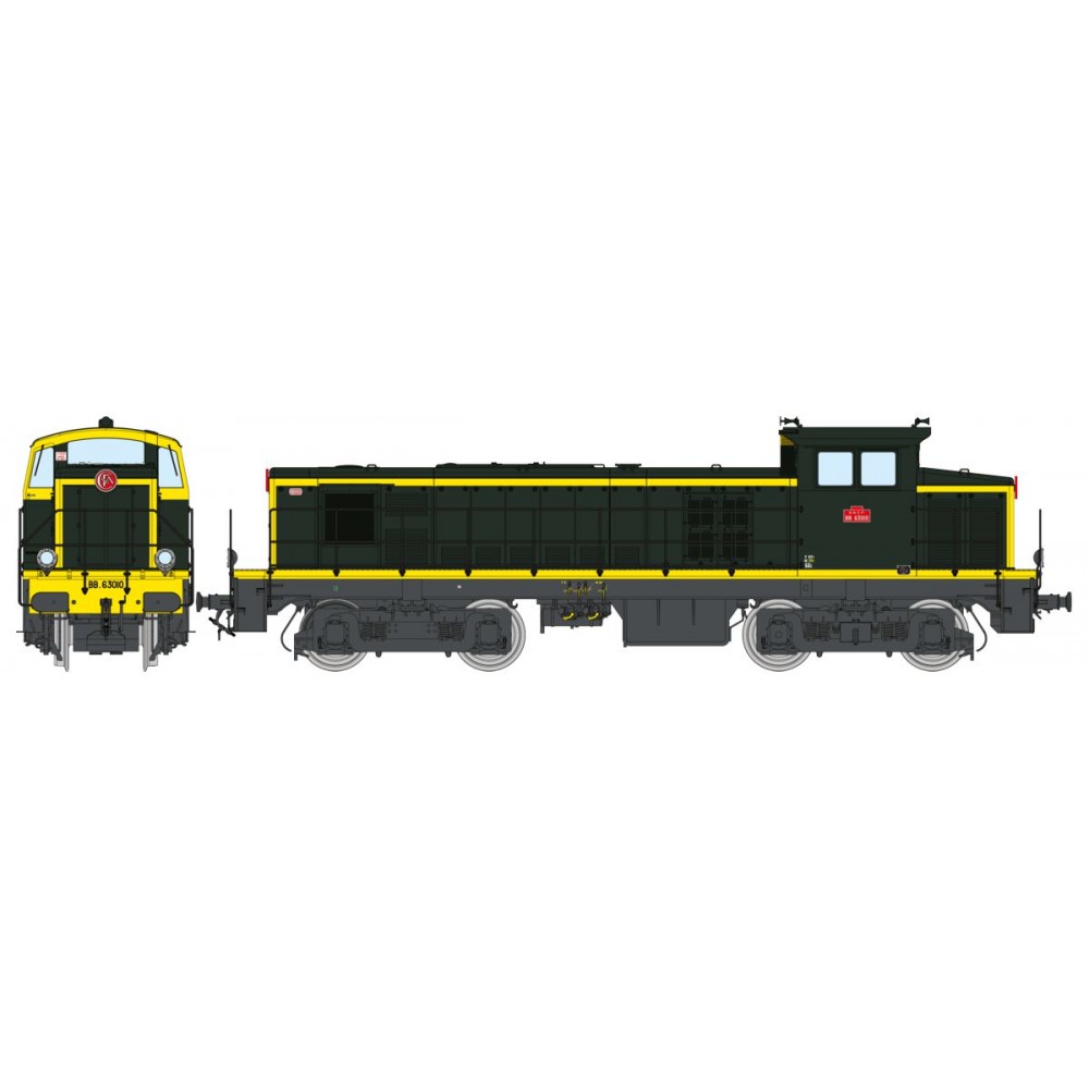 Ree Access JM014S Locomotive diesel BB 63010, Livrée vert 301, plaques en relief, SNCF, digitale sonore Ree Modeles JM-014.S - 1