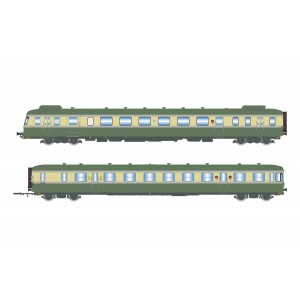 Jouef HJ2419 Autorail diesel RGP 2 X 2716 + remorque XR 7719, SNCF, vert/beige avec déflecteurs de fumée Jouef HJ2419 - 5