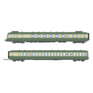 Jouef HJ2429 Autorail diesel RGP 2 X 2719 + remorque XRAB 7708, SNCF, vert/beige avec déflecteurs de fumée Jouef HJ2429 - 5