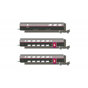 Jouef HJ3016 Set de 3 voitures intermédiaire TGV Duplex Carmillon, SNCF, 1ere classe et bar Jouef HJ3016 - 1