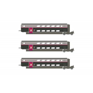 Jouef HJ3017 Set de 3 voitures intermédiaire TGV Duplex Carmillon, SNCF, 2ème classe Jouef HJ3017 - 1