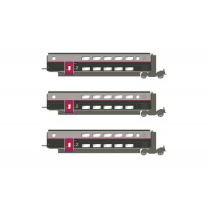 Jouef HJ3017 Set de 3 voitures intermédiaire TGV Duplex Carmillon, SNCF, 2ème classe Jouef HJ3017 - 5