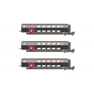 Jouef HJ3017 Set de 3 voitures intermédiaire TGV Duplex Carmillon, SNCF, 2ème classe Jouef HJ3017 - 5
