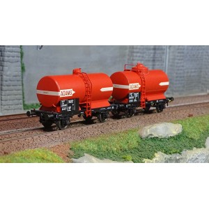 Ree modeles WB714 Set de 2 wagons citernes OCEM 29, SNCF, rouge châssis noir, ADAMS Ree Modeles WB-714 - 1