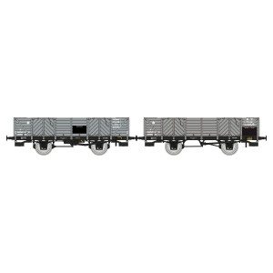 Ree Modeles WB811 Set de 2 wagons Tombereau PLM, 4 portes, bois gris Ree Modeles WB-811 - 3