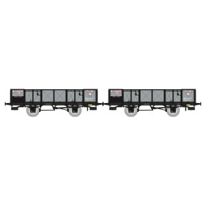 Ree Modeles WB812 Set de 2 wagons Tombereau PLM, 4 portes, tôlés gris Ree Modeles WB-812 - 3