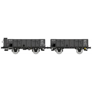 Ree Modeles WB828 Set de 2 wagons Tombereau OCEM 19, gris, tôlés, PLM Ree Modeles WB-828 - 4