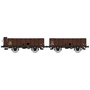 Ree Modeles WB836 Set de 2 wagons Tombereau OCEM 19, brun, tôlés avec et sans guérite, SNCF Ree Modeles WB-836 - 4