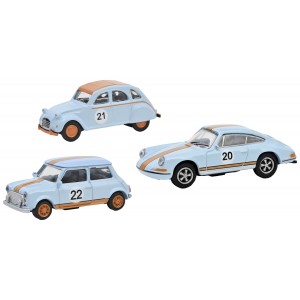 Schuco 452671600 Set de 3 véhicules vintage Racing, 2CV, Mini, Porsche Schuco Schuco_452671600 - 1