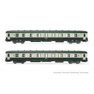 Jouef HJ4181 Set de 2 voitures voyageurs DEV AO, 2éme classe U59 B9 (ex A9), SNCF, verte/grise, logo encadré Jouef HJ4181 - 5