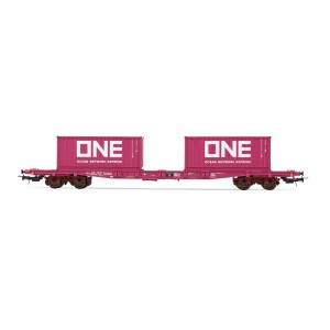 Jouef HJ6261 Wagon porte-conteneurs à bogies S70, TOUAX, chargé 2 conteneurs conteneurs de 20’ "ONE" Jouef HJ6261 - 3