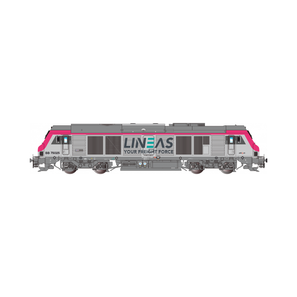 Os.Kar OS7525DCCS Locomotive diesel BB 75025, nez fuchsia V2, LINEAS, digitale sonore Os.Kar International Os.Kar_OS7525DCCS - 1