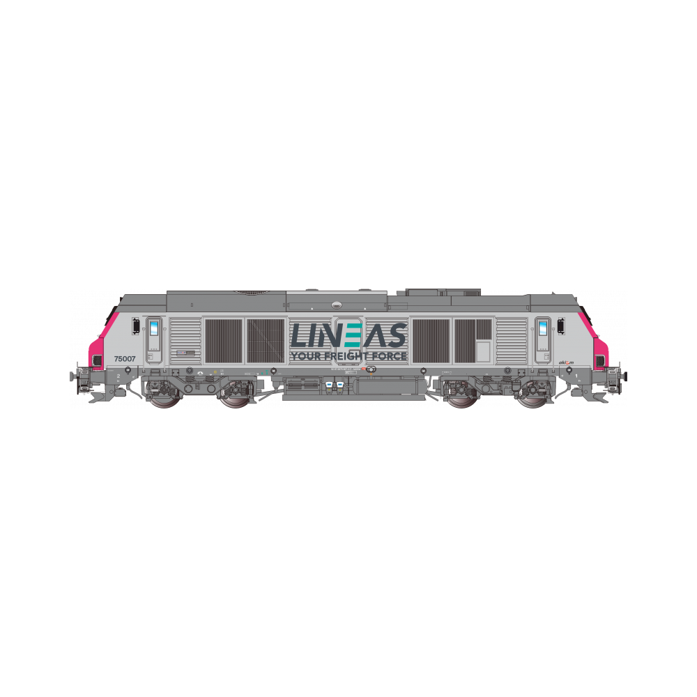 Os.Kar OS7520DCCS Locomotive diesel BB 75007, nez fuchsia V1, LINEAS, digitale sonore Os.Kar International Os.Kar_OS7520DCCS - 1