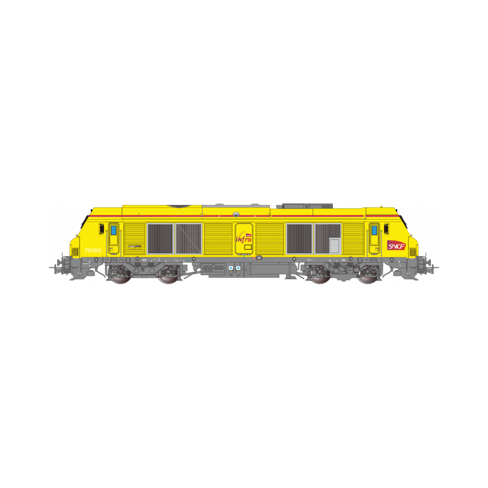 Os.Kar OS7505DCCS Locomotive diesel BB 675092, SNCF, Infra, toit jaune, digitale sonore Os.Kar International Os.Kar_OS7505DCCS -