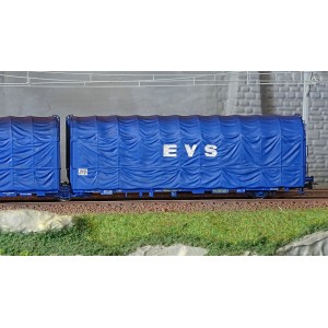 Jouef HJ6237 Wagon bâché articulé 3 essieux type Lails, livrée bleu, EVS Jouef HJ6237 - 4