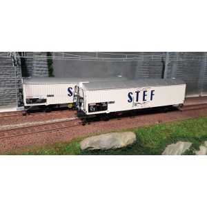 Ls Models 30228 Set de 2 wagons SNCF Frangeco lbbes blanc, STEF bleu, toit gris Ls models Lsm_30228 - 1