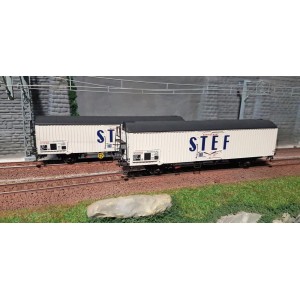 Ls Models 30238 Set de 2 wagons SNCF Frangeco lgs blanc, STEF bleu, toit noir Ls models Lsm_30238 - 1