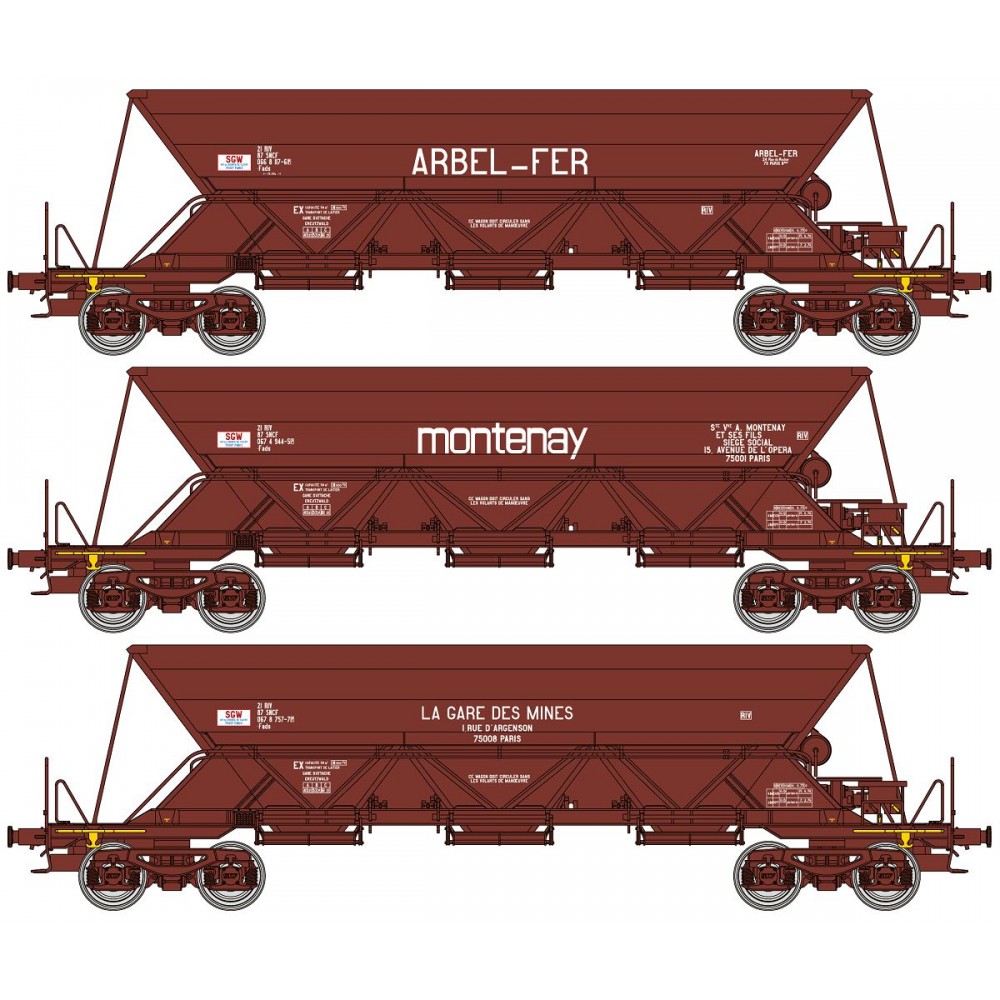 REE Modeles NW266 Set de 3 trémies EX, SNCF, Arbel-Fef / Montenay / La Gare Dess Mines Ree Modeles NW-266 - 1