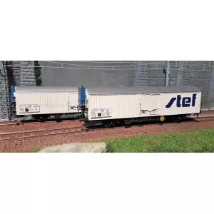 Ls Models 30231 Set de 2 wagons SNCF Frangeco lbbghs blanc, STEF bleu, toit gris Ls models Lsm_30231 - 1
