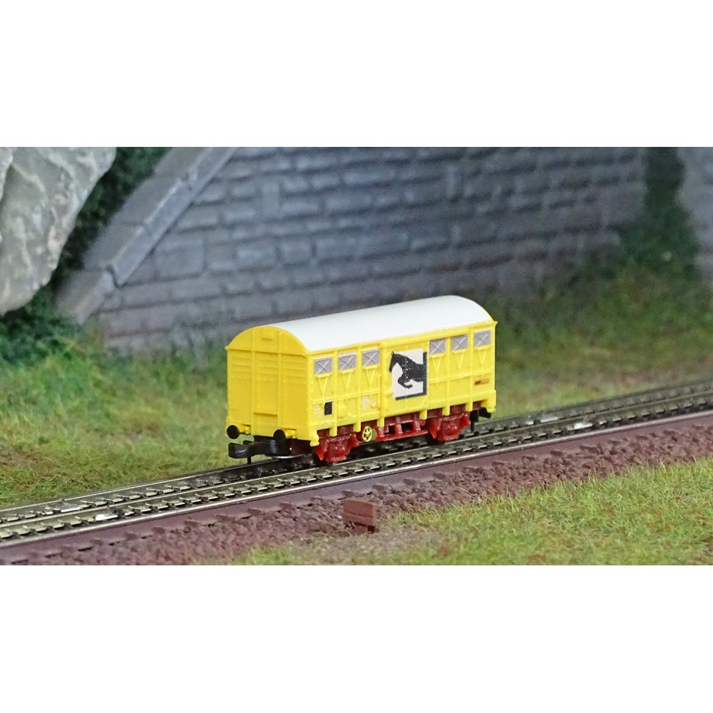 Azar W02-CH Wagon couvert G4, SNCF, Jaune, transport chevaux, échelle Z AZAR Models AZAR_W02-CH - 1