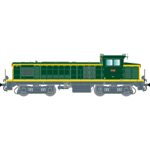 R37 HO41035DS Locomotive diesel BB 63134, SNCF, livrée verte et bandes jaunes, dépôt Achères, digital sonorisée Rail 37 - R37 R3