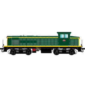 R37 HO41103 Locomotive diesel 040 DE 608, SNCF, livrée verte et bandes jaunes, dépôt Caen Rail 37 - R37 R37_HO41103 - 4