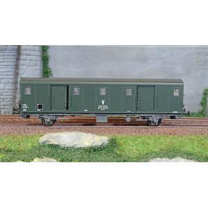 Ree Modeles VB 117S Voiture fourgon OCEM 30, toit lisse, SNCF, wagon atelier, feux, digital portes motorisées Ree Modeles VB-117