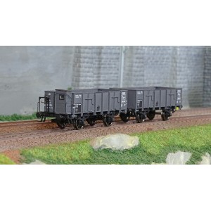 Ree Modeles WB828 Set de 2 wagons Tombereau OCEM 19, gris, tôlés, PLM Ree Modeles WB-828 - 1