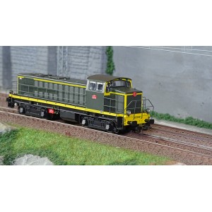 R37 HO41103 Locomotive diesel 040 DE 608, SNCF, livrée verte et bandes jaunes, dépôt Caen Rail 37 - R37 R37_HO41103 - 3