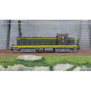 R37 HO41108DS Locomotive diesel BB 63818 UM, SNCF, livrée verte et bandes jaunes, Vénissieux, digital sonorisée - RECONDITIONNE 