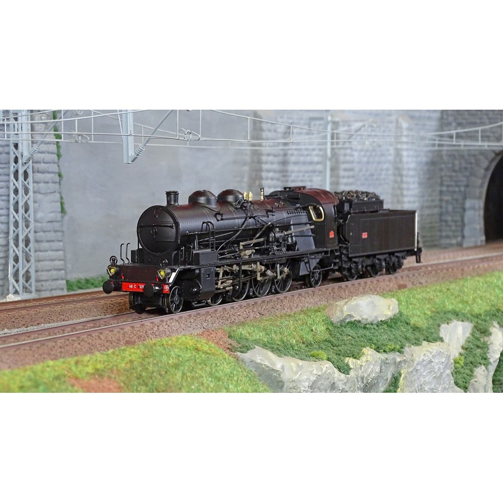Ree Modeles MB158.S Locomotive à vapeur 5-141 C 579, PLM, Noire, digital sonore, fumée Ree Modeles MB-158.S - 1
