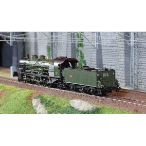 Ree Modeles MB160 Locomotive à vapeur 5-141 D 318, SNCF, Noire et verte, Badan Ree Modeles MB-160 - 3