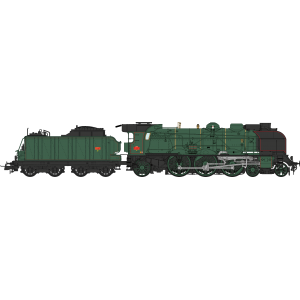 Ree Modeles MB239.S Locomotive à vapeur 231 H 21, Tender 30 A 51, Vert PLM, SNCF, Nevers, sonore, fumée Ree Modeles MB-239.S - 6