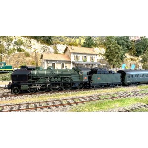 Ree Modeles MB239.S Locomotive à vapeur 231 H 21, Tender 30 A 51, Vert PLM, SNCF, Nevers, sonore, fumée Ree Modeles MB-239.S - 5