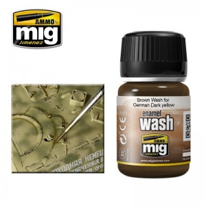 Peinture WASH marron pour jaune foncé allemand 35ml Mig AMMO - MIG Jimenez A.MIG-1000 - 1