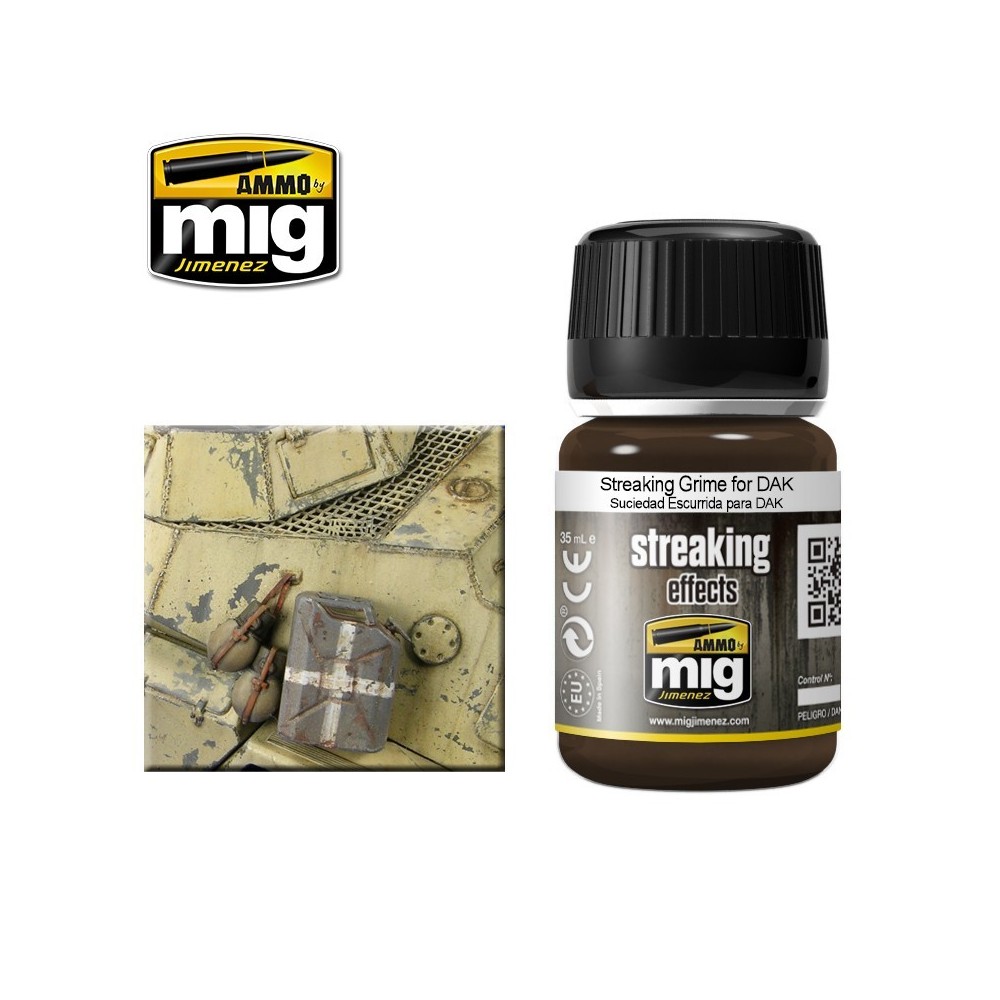 Peinture STREAKING Crasse pour D.A.K. 35ml Mig AMMO - MIG Jimenez A.MIG-1201 - 1